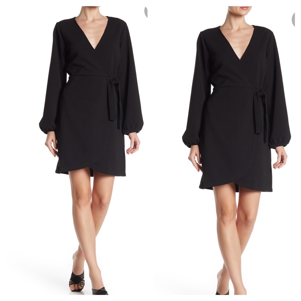 New Madewell Texture & Thread Side-Tie Dress Black